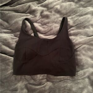 lululemon black crop top/sports bracts bra  size 4